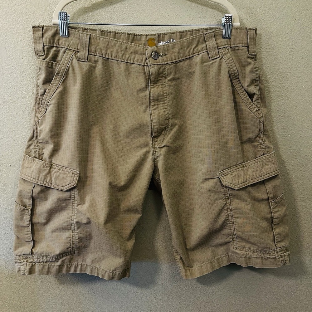 Carhartt Force Broxton Cargo‎ Shorts Relaxed Beige Rugged Outdoor Size 40